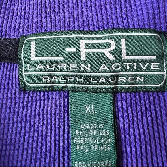 LRL Lauren Y2K Green Label Active Preppy Black Purple Athleisure Sweatshirt XL - Picture 9 of 13